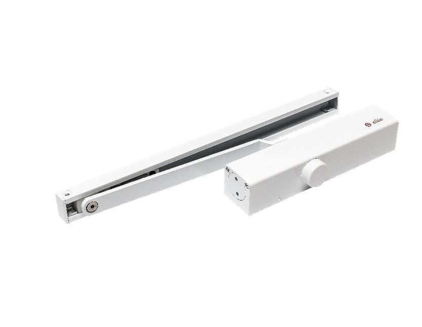 Csúszósínes ajtócsukó 60-85kg ajtókhoz, fehér, SA-8033-wh